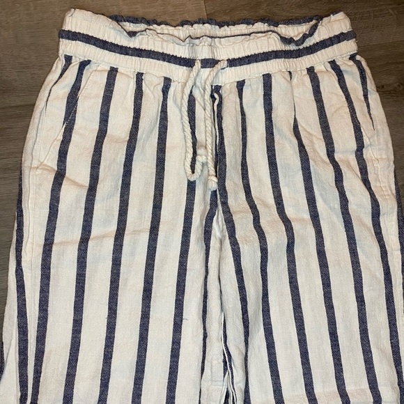 J. Crew Striped Linen Wide Leg Paper-Bag Pants - Picture 5 of 9
